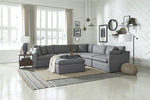 Howerton 5-Pc Gray Fabric Sectional Sofa