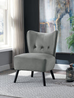 Imani Gray Velvet Tufted Accent Chair