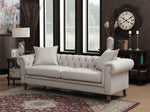 Juliet Beige Fabric 2-Seat Sofa with Rolled Arms