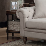 Juliet Beige Fabric 2-Seat Sofa with Rolled Arms