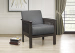 Lewiston Gray Linen Like Fabric Accent Chair