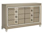 Loudon Champagne Metallic Wood 8-Drawer Dresser