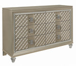 Loudon Champagne Metallic Wood Youth Dresser