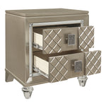 Loudon Champagne Metallic Wood Youth Nightstand