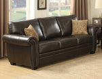 Louis 3-Pc Dark Brown Leather Gel Sofa Set (Oversized)