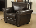 Louis 3-Pc Dark Brown Leather Gel Sofa Set (Oversized)