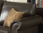 Louis Dark Brown Leather Gel Loveseat