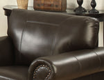 Louis 3-Pc Dark Brown Leather Gel Sectional Sofa with Ottoman