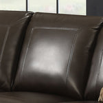 Louis 3-Pc Dark Brown Leather Gel Sectional Sofa with Ottoman