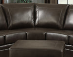 Louis 3-Pc Dark Brown Leather Gel Sectional Sofa with Ottoman