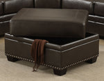 Louis 3-Pc Dark Brown Leather Gel Sectional Sofa with Ottoman