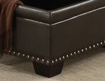 Louis 3-Pc Dark Brown Leather Gel Sectional Sofa with Ottoman