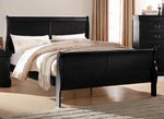 Louis Philippe Black Wood Full Sleigh Bed