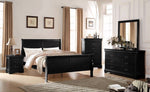 Louis Philippe Black Wood Full Sleigh Bed