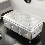 Luce Silver Bonded Leather Storage Bench