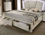 Maddie Pearl White Wood King Bed (Oversized)