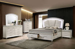 Maddie Pearl White Wood King Bed (Oversized)