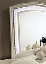 Maddie Pearl White Wood/Glass Dresser Mirror