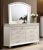 Maddie Pearl White Wood/Glass Dresser Mirror