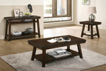 Makenna Walnut Wood Coffee Table with Bottom Shelf