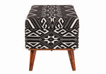 Malissa Black/White Woven Cotton Storage Bench