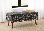 Malissa Black/White Woven Cotton Storage Bench