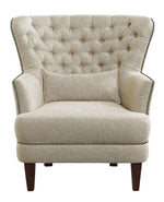 Marriana Beige Fabric Button Tufted Accent Chair