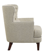 Marriana Beige Fabric Button Tufted Accent Chair