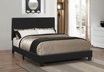 Mauve Black Leatherette Upholstered Full Platform Bed