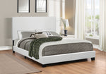 Mauve White Leatherette Upholstered Twin Platform Bed