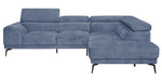 Medora 2-Pc Blue Microfiber RAF Sectional Sofa