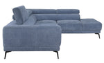 Medora 2-Pc Blue Microfiber RAF Sectional Sofa