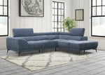 Medora 2-Pc Blue Microfiber RAF Sectional Sofa