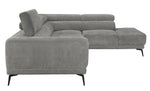 Medora 2-Pc Gray Microfiber RAF Sectional Sofa