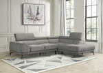 Medora 2-Pc Gray Microfiber RAF Sectional Sofa