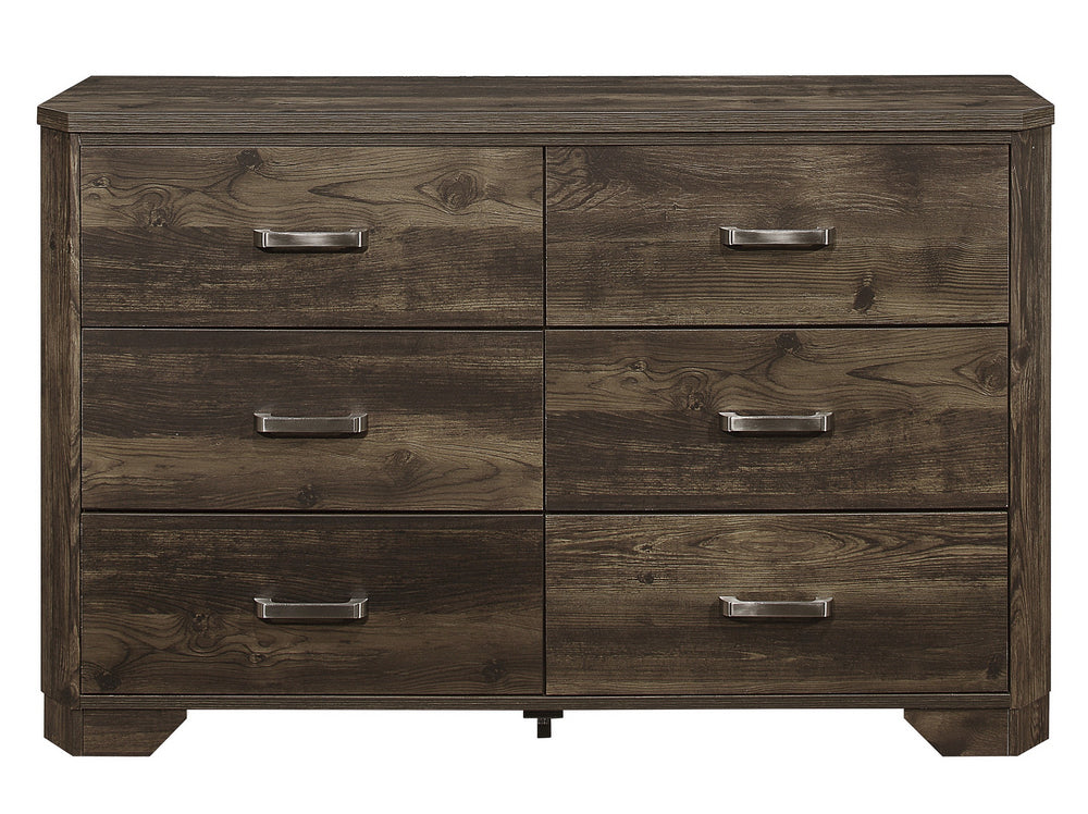 Jocelyn Rustic Brown Wood 6-Drawer Dresser