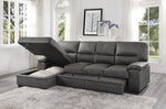 Michigan 2-Pc Dark Gray LAF Sectional with Pull-Out Bed