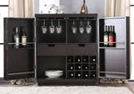 Modoc Espresso Wood Server with Wine Rack