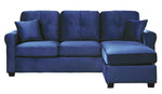 Monty Navy Velvet Reversible Sectional Sofa