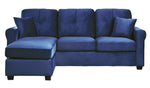 Monty Navy Velvet Reversible Sectional Sofa