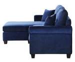 Monty Navy Velvet Reversible Sectional Sofa