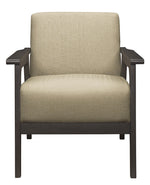 Ocala Brown Linen Like Fabric Accent Chair