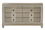 Loudon Champagne Metallic Wood 8-Drawer Dresser