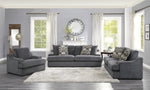 Orofino Dark Gray Velvet Loveseat with 2 Accent Pillows