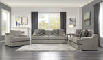 Orofino Gray Velvet Loveseat with 2 Accent Pillows