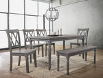 Paige Rustic Grey Wood Dining Bench