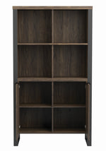 Pattinson Aged Walnut Wood/Gunmetal Metal Bookcase