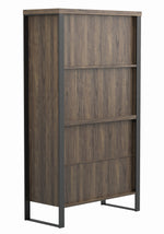 Pattinson Aged Walnut Wood/Gunmetal Metal Bookcase