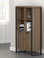 Pattinson Aged Walnut Wood/Gunmetal Metal Bookcase