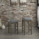 Pittsville 2 Gray Faux Leather Counter Height Stools